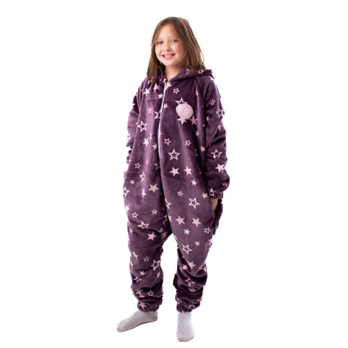 Snuggs Kids Blanket Onesie "Purple stars Onesie"