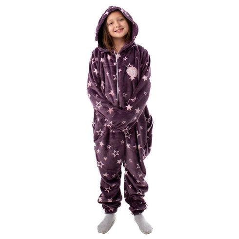 Snuggs Kids Blanket Onesie "Purple stars Onesie"