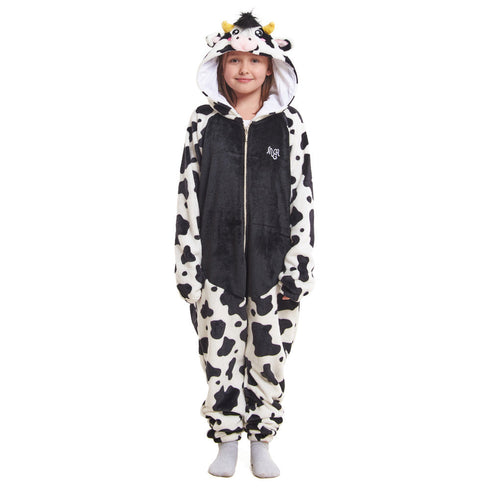 Snuggs Kids Blanket Onesie "Black Cow"