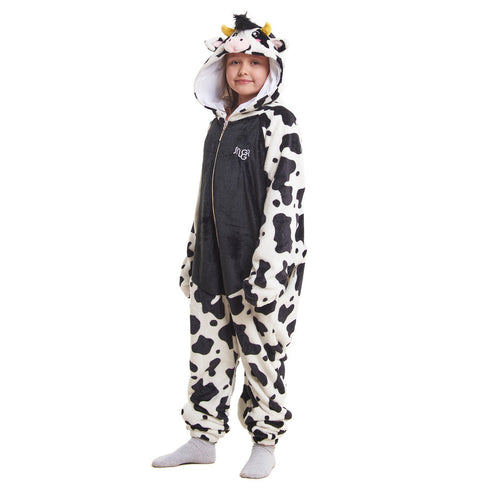 Snuggs Kids Blanket Onesie "Black Cow"