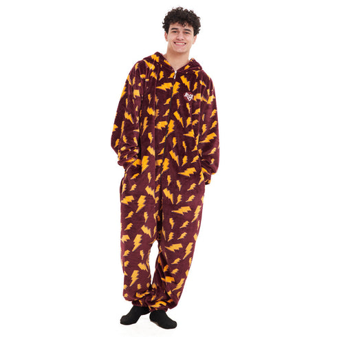 Snuggs Blanket Onesie "Dark Red Bolt"