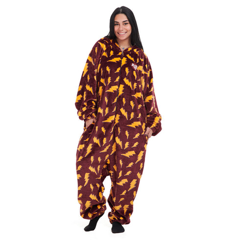 Snuggs Blanket Onesie "Dark Red Bolt"