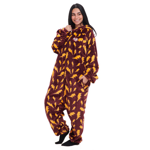 Snuggs Blanket Onesie "Dark Red Bolt"