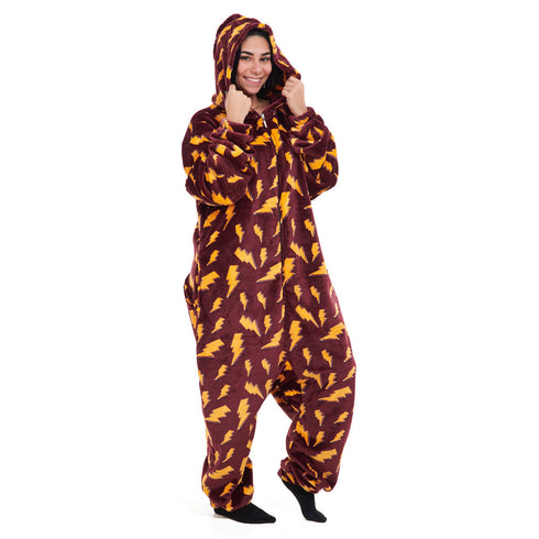 Snuggs Blanket Onesie "Dark Red Bolt"