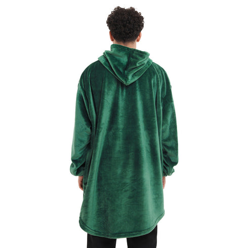Snuggs Blanket Hoodie "Dark Green Christmas Ho Ho Ho Pocket"