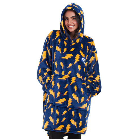 Snuggs Blanket Hoodie "Dark Blue Bolt"