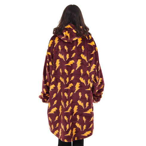 Snuggs Blanket Hoodie "Dark Red Bolt"