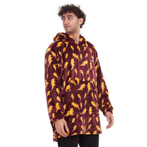Snuggs Blanket Hoodie "Dark Red Bolt"