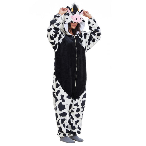 Snuggs Blanket Animal Onesie "Black Cow"