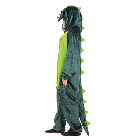 Snuggs Blanket Animal Onesie "Dinosaur neon green"