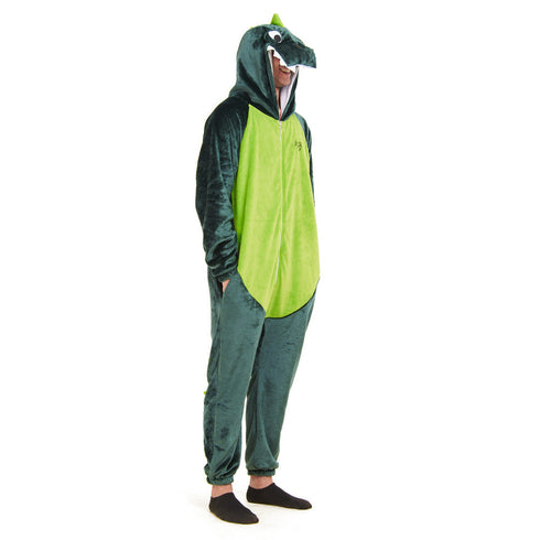 Snuggs Blanket Animal Onesie "Dinosaur neon green"