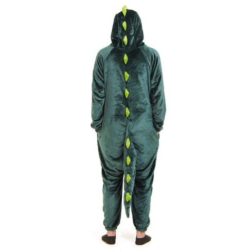 Snuggs Blanket Animal Onesie "Dinosaur neon green"