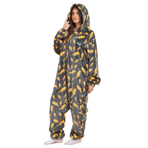Snuggs Blanket Onesie "Dark Grey Bolt"