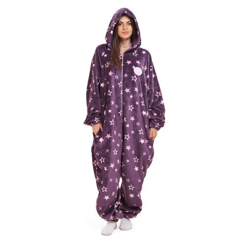 Snuggs Blanket Onesie "Purple stars"