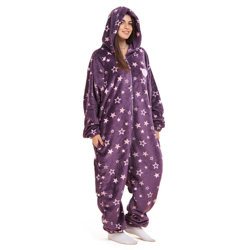 Snuggs Blanket Onesie "Purple stars"
